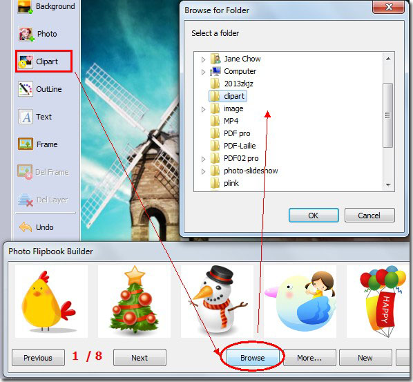 Import Clipart into Album to Flash Magazine