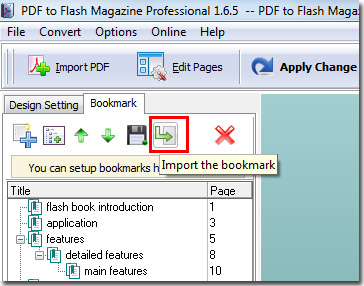 Import bookmark