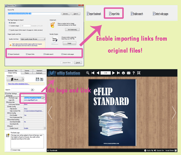 How to insert links in PDF to Flash Magazine
