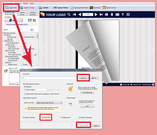 May Users Import Links in Original Files to Flipping Page Maker