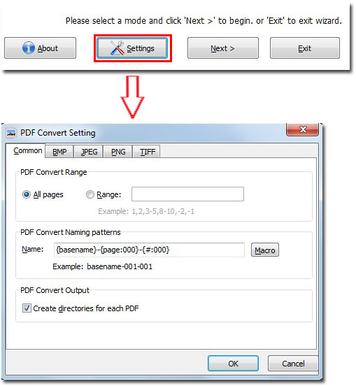 define settings