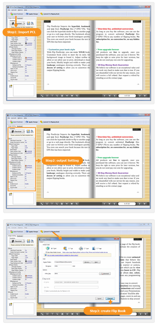 steps for FlipBook maker