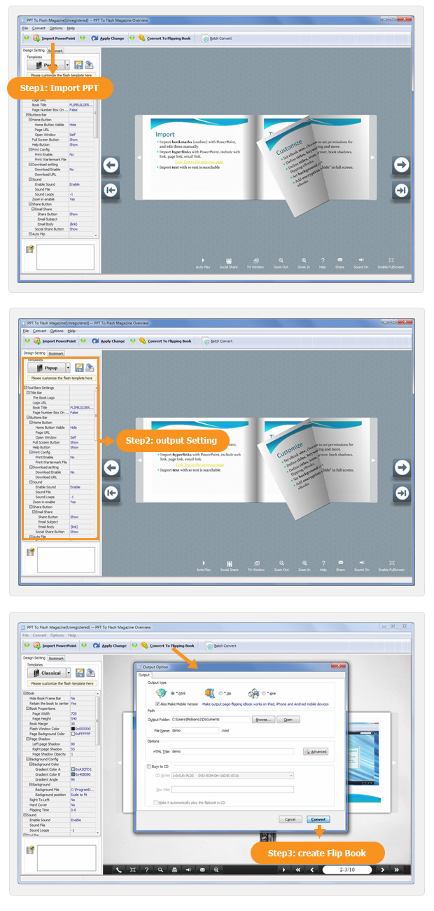 steps for FlipBook maker