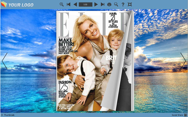 Windows 7 Flash Magazine Themes for Cloud Style 1.0 full